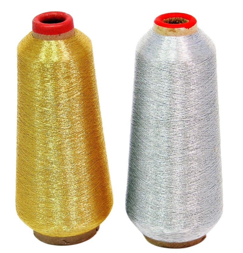 ThreadNanny New Gold and Silver Metallic Machine Embroidery Threads - 10000 Yards